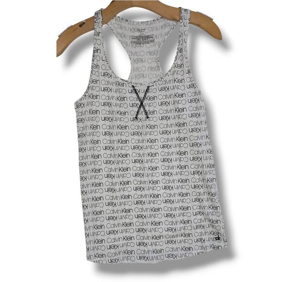 CK Calvin Klein Women's Pajama Soft Cotton Double Logo Print Lounge Sleep Tank - Picture 1 of 7